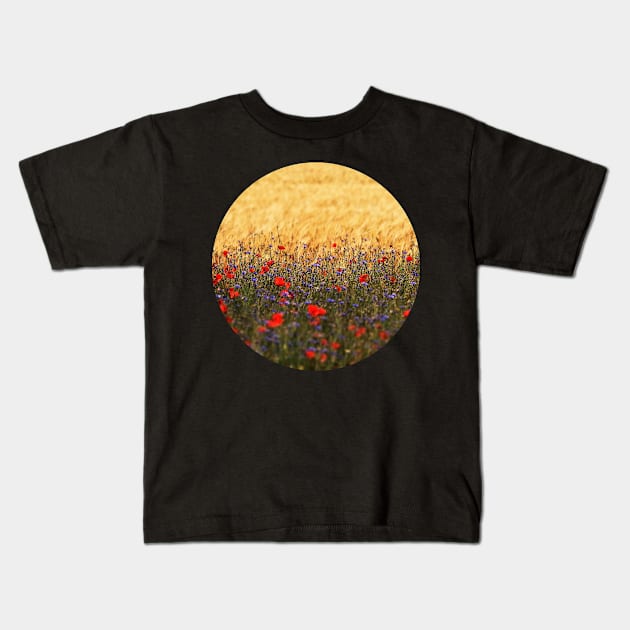 Poppies, Wheat and Cornflowers Kids T-Shirt by KaSaPo